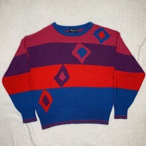 Vintage Reldan Striped Sweater: Size Medium